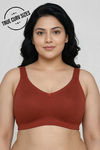 Zivame True Curv Double Layered Non Wired Full Coverage Super Support Bra - Burnt Brick — thumbnail 1